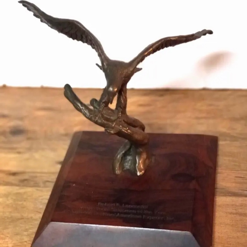 BEAUTIFUL SIGNED BRONZE EAGLE SCULPTURE BY AMERICAN ARTIST SA EFRON #29/1000 wow